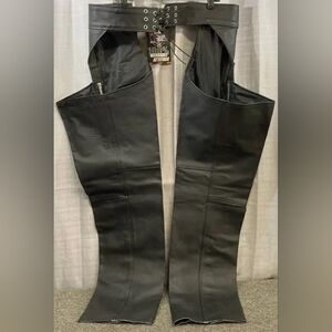 NWT Black Leather Chaps